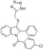 CAS 登录号：66354-91-4， 1-(4-氯苯甲酰基)-2-苯基-3-[(1H-四唑-5-基)甲硫基]-1H-吲哚