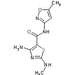 CAS 登录号：664999-78-4， 4-氨基-2-(甲基氨基)-N-(5-甲基-1,2-恶唑-3-基)-1,3-噻唑-5-甲酰胺