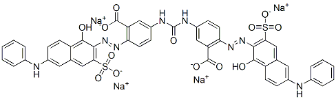 CAS 登录号：6661-29-6， 3,3'-(羰基二亚胺)二[6-[[1-羟基-6-(苯基氨基)-3-磺酸基-2-萘基]偶氮]苯甲酸]四钠
