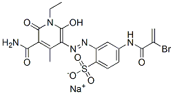 CAS 登录号：66693-28-5， 4-[(2-溴-1-氧代烯丙基)氨基]-2-[[5-氨基甲酰-1-乙基-1,6-二氢-2-羟基-4-甲基-6-氧代-3-吡啶基]偶氮]苯磺酸钠