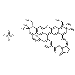 CAS#: 670269-33-7, 6-(2-Carboxy-5-{[(2,5-dioxo-1-pyrrolidinyl)oxy]carbonyl}phenyl)-1,11-diethyl-2,2,4,8,10,10-hexamethyl-10,11-dihydro-2H-pyrido[3',2':6,7]chromeno[3,2-g]quinolin-1-ium perchlorate