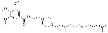 CAS 登录号：67031-63-4， 2-[4-(3,7,11-三甲基-2,6,10-十二碳三烯基)-1-哌嗪基]乙基 3,4,5-三甲氧基苯甲酸酯