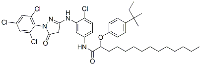 CAS 登录号：67178-60-3， N-[4-氯-3-[[4,5-二氢-5-氧代-1-(2,4,6-三氯苯基)-1H-吡唑-3-基]氨基]苯基]-2-(4-叔-戊基苯氧基)肉豆蔻酰胺