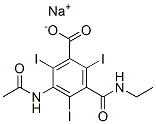 CAS 登录号：67292-82-4， 5-乙酰氨基-N-乙基-2,4,6-三碘间氨甲酰苯甲酸钠盐