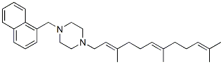 CAS 登录号：67361-26-6， 1-(1-萘基甲基)-4-(3,7,11-三甲基-2,6,10-十二碳三烯基)哌嗪