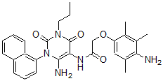 CAS#: 676148-78-0, N-[6-Amino-1,2,3,4-Tetrahydro-1-(1-Naphthalenyl)-2,4-Dioxo-3-Propyl-Pyrimidin-5-Yl]-2-(4-Amino-2,3,5-Trimethylphenoxy)-Acetamide