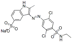 CAS 登录号：67786-21-4， 3-[[2,5-二氯-4-[(乙基氨基)磺酰基]苯基]偶氮]-2-甲基-1H-吲哚-5-磺酸钠盐