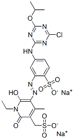 CAS 登录号：67827-64-9， 5-[[5-[[4-氯-6-异丙氧基-1,3,5-三嗪-2-基]氨基]-2-磺酸基苯基]偶氮]-1-乙基-1,2-二氢-6-羟基-4-甲基-2-氧代吡啶-3-甲烷磺酸二钠