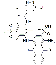 CAS#: 67846-54-2, 1-Amino-4-[3-[[(3,6-Dichloropyridazin-4-Yl)Carbonyl]Amino]-2,4,6-Trimethyl-5-Sulphoanilino]-9,10-Dihydro-9,10-Dioxoanthracene-2-Sulphonic Acid