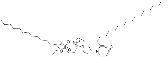 CAS#: 67874-20-8, 1-[2-[(2-Cyanoethyl)(1-Oxooctadecyl)Amino]Ethyl]-1-Ethyl-2-Heptadecyl-4,5-Dihydro-1H-Imidazolium Ethyl Sulphate
