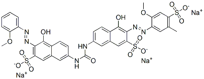 CAS#: 67923-63-1, Trisodium 4-Hydroxy-7-[[[[5-Hydroxy-6-[(2-Methoxy-5-Methyl-4-Sulphonatophenyl)Azo]-7-Sulphonato-2-Naphthyl]Amino]Carbonyl]Amino]-3-[(2-Methoxyphenyl)Azo]Naphthalene-2-Sulphonate