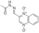 CAS 登录号：6795-27-3， 1-乙酰基-2-(2-喹喔啉基亚甲基)肼 1,4-二氧化物