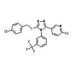 CAS#: 680216-98-2, 2-Chloro-5-{5-[(4-chlorobenzyl)sulfanyl]-4-[3-(trifluoromethyl)phenyl]-4H-1,2,4-triazol-3-yl}pyridine