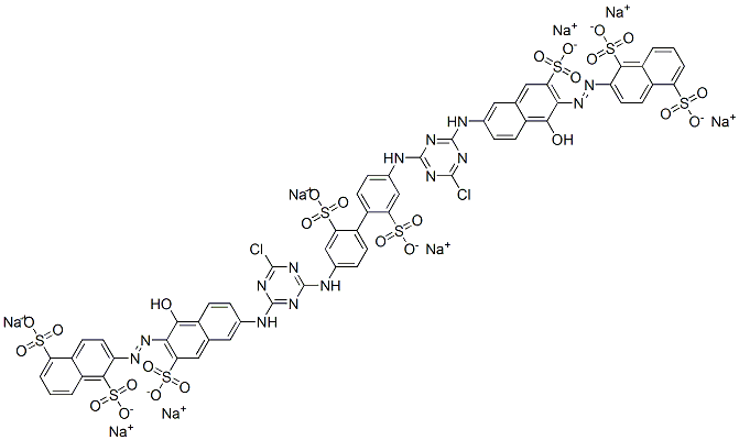 CAS 登录号：68110-30-5， 2,2'-[(2,2'-二磺酸基[1,1'-联苯]-4,4'-二基)二[亚氨基(6-氯-1,3,5-三嗪-4,2-二基)亚氨基(1-羟基-3-磺酸基萘-6,2-二基)偶氮]]二萘-1,5-二磺酸八钠