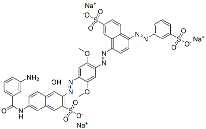 CAS#: 68259-03-0, 7-[(3-Aminobenzoyl)Amino]-3-[[2,5-Dimethoxy-4-[[7-Sulfo-4-[(3-Sulfophenyl)Azo]-1-Naphthalenyl]Azo]Phenyl]Azo]-4-Hydroxy-2-Naphthalenesulfonic Acid Trisodium Salt