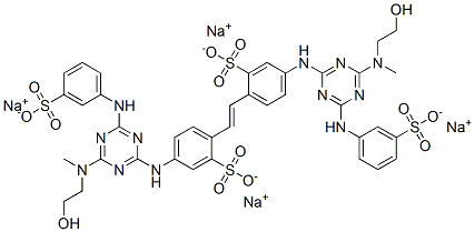 CAS 登录号：68413-51-4， 4,4'-二[[4-[(2-羟基乙基)甲基氨基]-6-[(3-磺酸基苯基)氨基]-1,3,5-三嗪-2-基]氨基]二苯乙烯-2,2'-二磺酸四钠