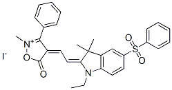 CAS#: 68516-61-0, 4-[[1-Ethyl-1,3-Dihydro-3,3-Dimethyl-5-(Phenylsulphonyl)-2H-Indol-2-Ylidene]Ethylidene]-4,5-Dihydro-2-Methyl-5-Oxo-3-Phenylisoxazolium Iodide