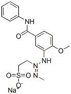 CAS 登录号：68540-90-9， 2-[3-[2-甲氧基-5-[(苯基氨基)羰基]苯基]-1-甲基三氮烯-2-基]乙烷磺酸钠