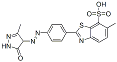 CAS 登录号：68568-78-5， 2-[4-[[(4,5-二氢-3-甲基-5-氧代-1H-吡唑)-4-基]偶氮]苯基]-6-甲基-7-苯并噻唑磺酸