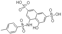 CAS 登录号：6860-97-5， 4-羟基-5-[[(4-甲基苯基)磺酰基]氨基]-2,7-萘二磺酸