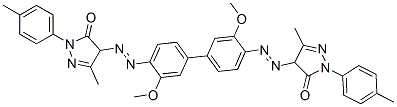 CAS#: 6883-91-6, 4,4'-[(3,3'-Dimethoxy[1,1'-Biphenyl]-4,4'-Diyl)Bis(Azo)]Bis[2,4-Dihydro-5-Methyl-2-(p-Tolyl)-3H-Pyrazol-3-One]
