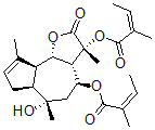CAS#: 68852-48-2, (3S)-3abeta,4,5,6,6aalpha,7,9aalpha,9bbeta-Octahydro-6alpha-Hydroxy-3,6,9-Trimethyl-3beta,4beta-Bis[[(Z)-2-Methyl-1-Oxo-2-Butenyl]Oxy]Azuleno[4,5-b]Furan-2(3H)-One