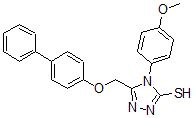 CAS#: 68869-48-7, 5-(4-Biphenoxymethyl)-1-(4-Methoxyphenyl)-S-Triazole-2-Thiol