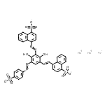 CAS 登录号：68877-39-4， 三钠4,4'-({2,4-二羟基-5-[(4-磺酸苯基)偶氮]-1,3-亚苯基}二-2,1-二氮烯二基)二(1-萘磺酸酯)