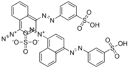 CAS 登录号：68938-67-0， 二[4-[(3-磺基苯基)偶氮]萘-1-重氮]硫酸盐