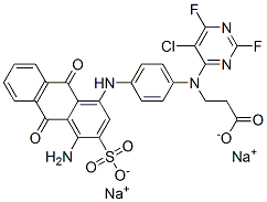CAS#: 68957-40-4, Disodium N-[4-[(4-Amino-9,10-Dihydro-9,10-Dioxo-3-Sulphonato-1-Anthracenyl)Amino]Phenyl]-N-(5-Chloro-2,6-Difluoro-4-Pyrimidinyl)-beta-Alaninate