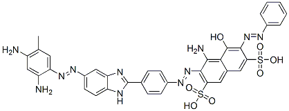 CAS 登录号：68957-65-3， 4-氨基-3-[[4-[5-[(2,4-二氨基-5-甲基苯基)偶氮]-1H-苯并咪唑-2-基]苯基]偶氮]-5-羟基-6-(苯基偶氮)-2,7-萘二磺酸
