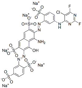 CAS#: 69140-63-2, Pentasodium 4-Amino-3-[[5-[(5-Chloro-2,6-Difluoro-4-Pyrimidinyl)Amino]-2-Sulphonatophenyl]Azo]-6-[(2,5-Disulphonatophenyl)Azo]-5-Hydroxynaphthalene-2,7-Disulphonate