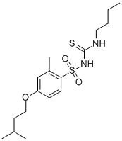 CAS#: 69210-36-2, N-((Butylamino)Thioxomethyl)-2-Methyl-4-(3-Methylbutoxy)Benzenesulfonamide