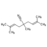 CAS 登录号：69340-56-3， 2,5-二甲基-2-(3-甲基-2-丁烯-1-基)-4-己烯腈