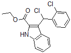 CAS 登录号：69368-70-3， 3-[氯(2-氯苯基)甲基]-1H-吲哚-2-羧酸乙酯