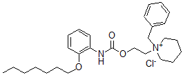 CAS#: 69484-81-7, 1-[2-[[[[2-(Heptyloxy)phenyl]amino]carbonyl]oxy]ethyl]-1-(phenylmethyl)-Piperidinium chloride