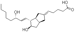 CAS 登录号：69552-46-1， (5E)-5-[(3aS,4R,5R,6aS)-5-羟基-4-[(E,3S)-3-羟基辛-1-烯基]-3,3a,4,5,6,6a-六氢-1H-并环戊二烯-2-亚基]戊酸