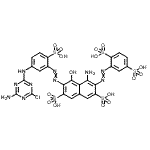 CAS#: 69571-16-0, 5-amino-3-[5-[(4-amino-6-chloro-1,3,5-triazin-2-yl)amino]-2-sulfo-phenyl]azo-6-(2,5-disulfophenyl)azo-4-hydroxy-naphthalene-2,7-disulfonic acid