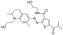 CAS 登录号：69912-95-4， N-(2-羟基乙基)-5-(2-甲基-1-氧代丙基)-2-[[[1,2,3,4-四氢-1-(2-羟基乙基)-2,7-二甲基喹啉]-6-基]偶氮]-3-噻吩甲酰胺