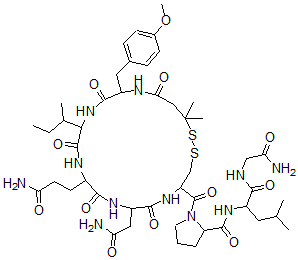 CAS#: 70056-24-5, N-[1-[(2-amino-2-oxo-ethyl)amino]-4-methyl-1-oxo-pentan-2-yl]-1-[[7-(2-amino-2-oxo-ethyl)-10-(3-amino-3-oxo-propyl)-13-butan-2-yl-16-[(4-methoxyphenyl)methyl]-20,20-dimethyl-6,9,12,15,18-pentaoxo-1,2-dithia-5,8,11,14,17-pentazacycloicos-4-yl]carbonyl]pyrrolidine-2-carboxamide