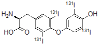 CAS 登录号：7019-69-4， O-[4-羟基-3,5-二(131I)碘苯基]-3,5-二(131I)碘-L-酪氨酸