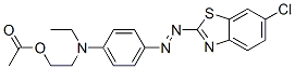 CAS 登录号：70198-17-3， 2-[[4-[(6-氯苯并噻唑-2-基)偶氮]苯基]乙基氨基]乙基乙酸酯