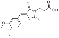 CAS 登录号：7025-25-4， 3-[5-(3,4-二甲氧基-亚苄基)-4-氧代-2-硫代-噻唑烷-3-基]-丙酸