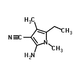 CAS#: 70345-80-1, 2-Amino-5-ethyl-1,4-dimethyl-1H-pyrrole-3-carbonitrile