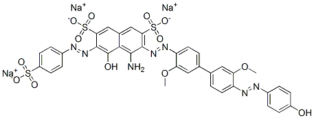 CAS#: 70632-07-4, Trisodium 4-Amino-5-Hydroxy-3-[[4'-[(4-Hydroxyphenyl)Azo]-3,3'-Dimethoxy[1,1'-Biphenyl]-4-Yl]Azo]-6-[(4-Sulphonatophenyl)Azo]Naphthalene-2,7-Disulphonate