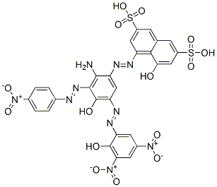 CAS#: 70660-46-7, 4-[[2-Amino-4-Hydroxy-5-[(2-Hydroxy-3,5-Dinitrophenyl)Azo]-3-[(4-Nitrophenyl)Azo]Phenyl]Azo]-5-Hydroxynaphthalene-2,7-Disulphonic Acid