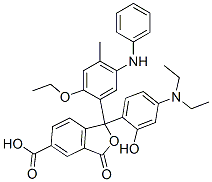 CAS 登录号：70815-13-3， 1-[4-(二乙基氨基)-2-羟基苯基]-1-[2-乙氧基-4-甲基-5-(苯基氨基)苯基]-1,3-二氢-3-氧代-5-异苯并呋喃羧酸