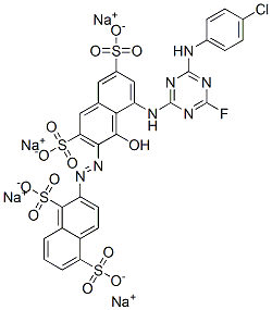 CAS 登录号：70833-54-4， 四钠2-[[8-[[4-[(4-氯苯基)氨基]-6-氟-1,3,5-三嗪-2-基]氨基]-1-羟基-3,6-二磺酸基-2-萘基]偶氮]萘-1,5-二磺酸盐