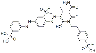 CAS#: 70911-43-2, 2-[[5-Carbamoyl-1,6-Dihydro-2-Hydroxy-4-Methyl-6-Oxo-1-[2-(4-Sulphophenyl)Ethyl]-3-Pyridyl]Azo]-5-[(3-Phosphonophenyl)Azo]Benzenesulphonic Acid