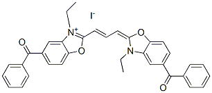 CAS 登录号：71130-10-4， 5-苯甲酰基-2-[3-(5-苯甲酰基-3-乙基-3H-苯并恶唑-2-亚基)丙-1-烯基]-3-乙基苯并恶唑鎓碘化物